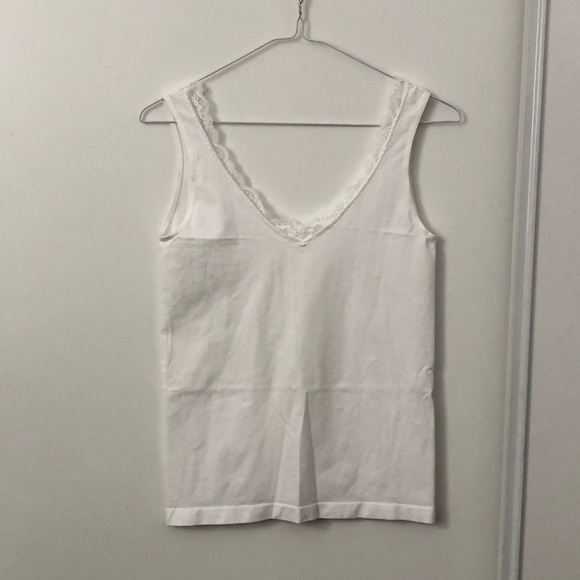 US Color Underwear & Style White Lace Tank Top - Picture 4 of 6